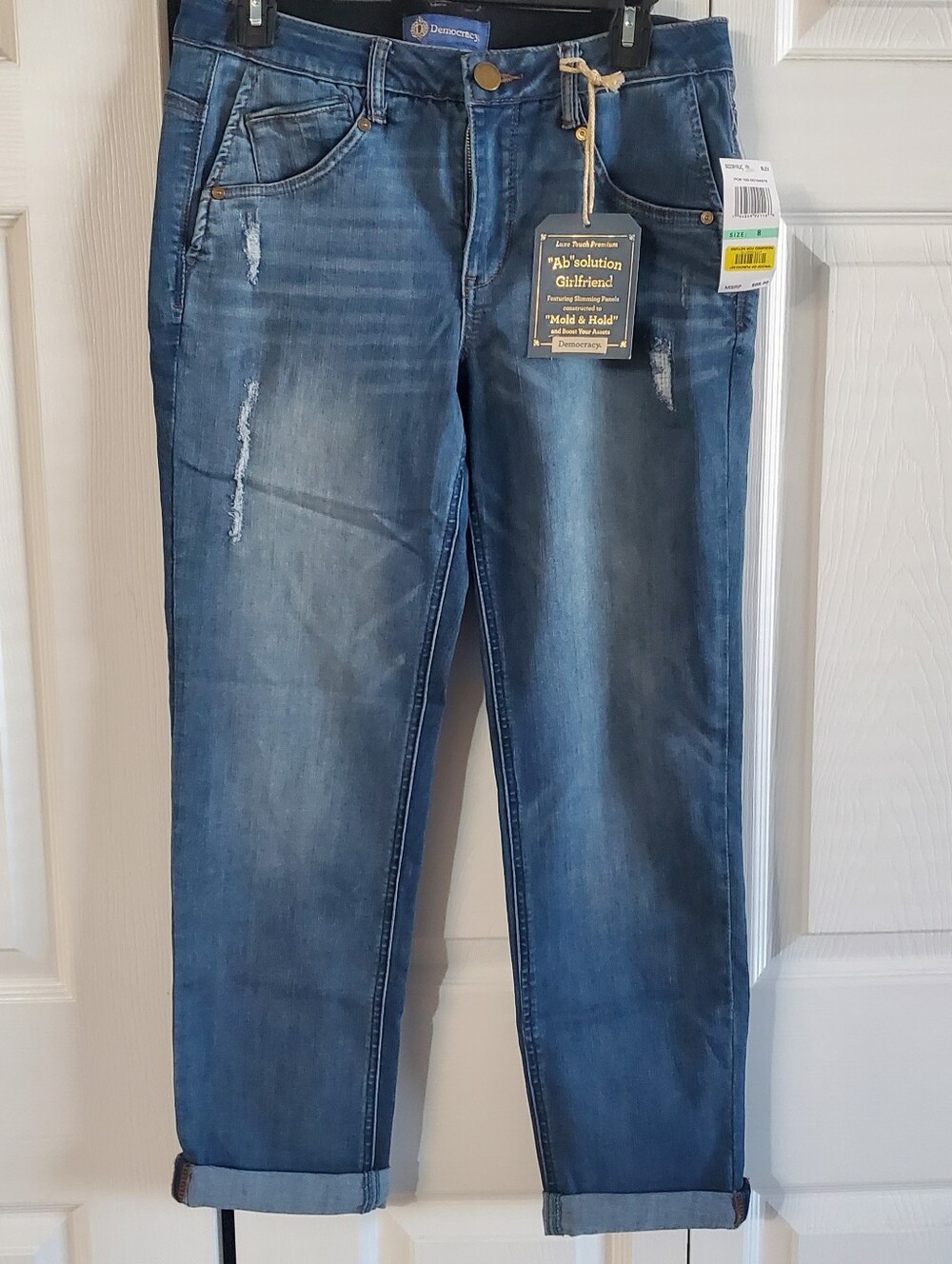 DEMOCRACY SZ 8 AB SOLUTION GIRLFRIEND NWT BLUE DENIM JEAN